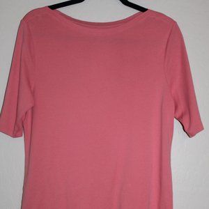 Charter Club Luxury Pima Cotton Coral Peach Color Soft Tee L